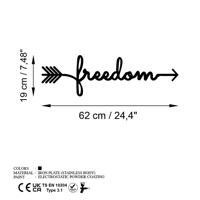 Wallity Freedom Escultura de Pared de Metal Negra Wallity Freedom Escultura de Pared de Metal Negra